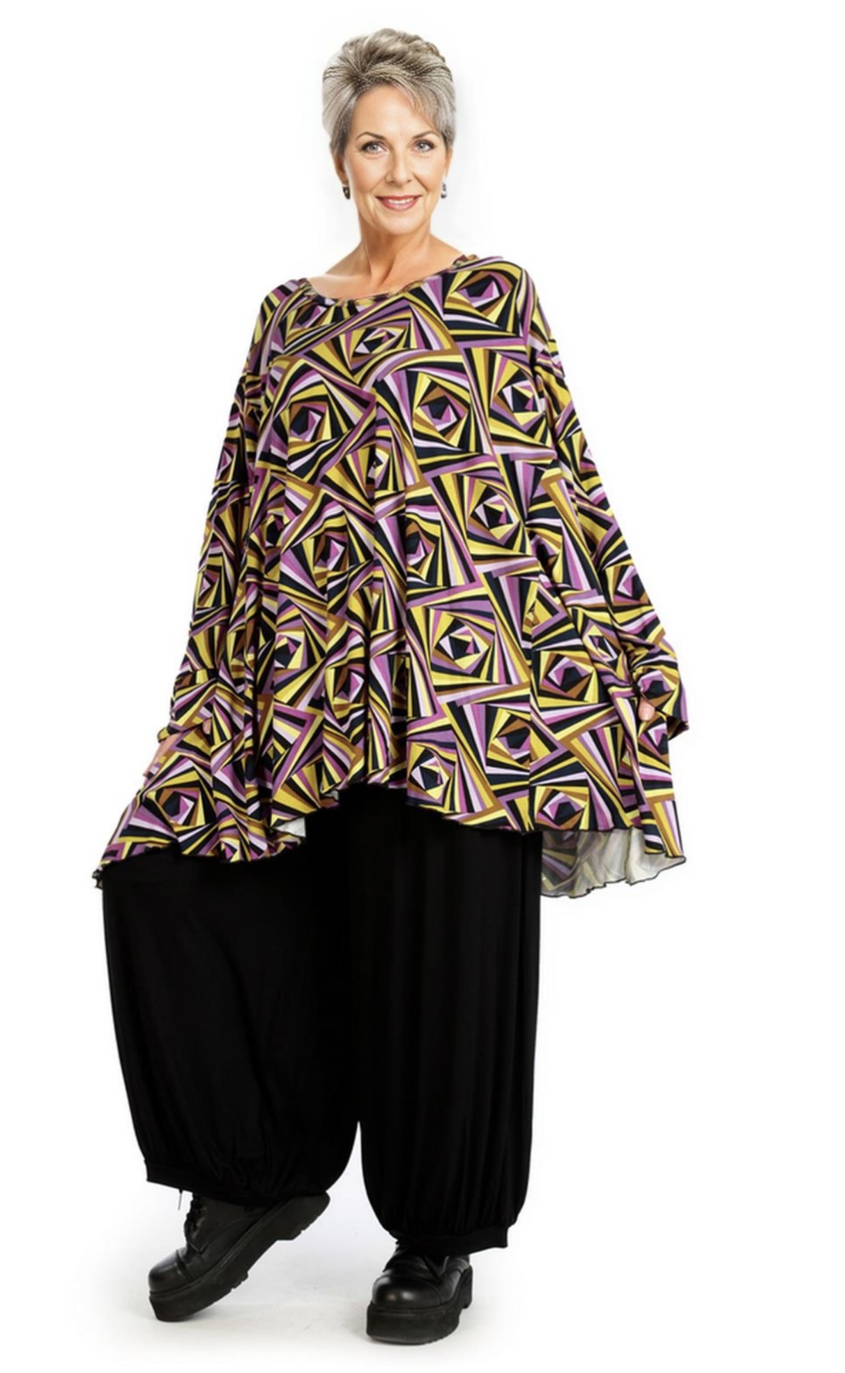 AKH oversized viscose tricot A-lijn tuniek  apart stretch