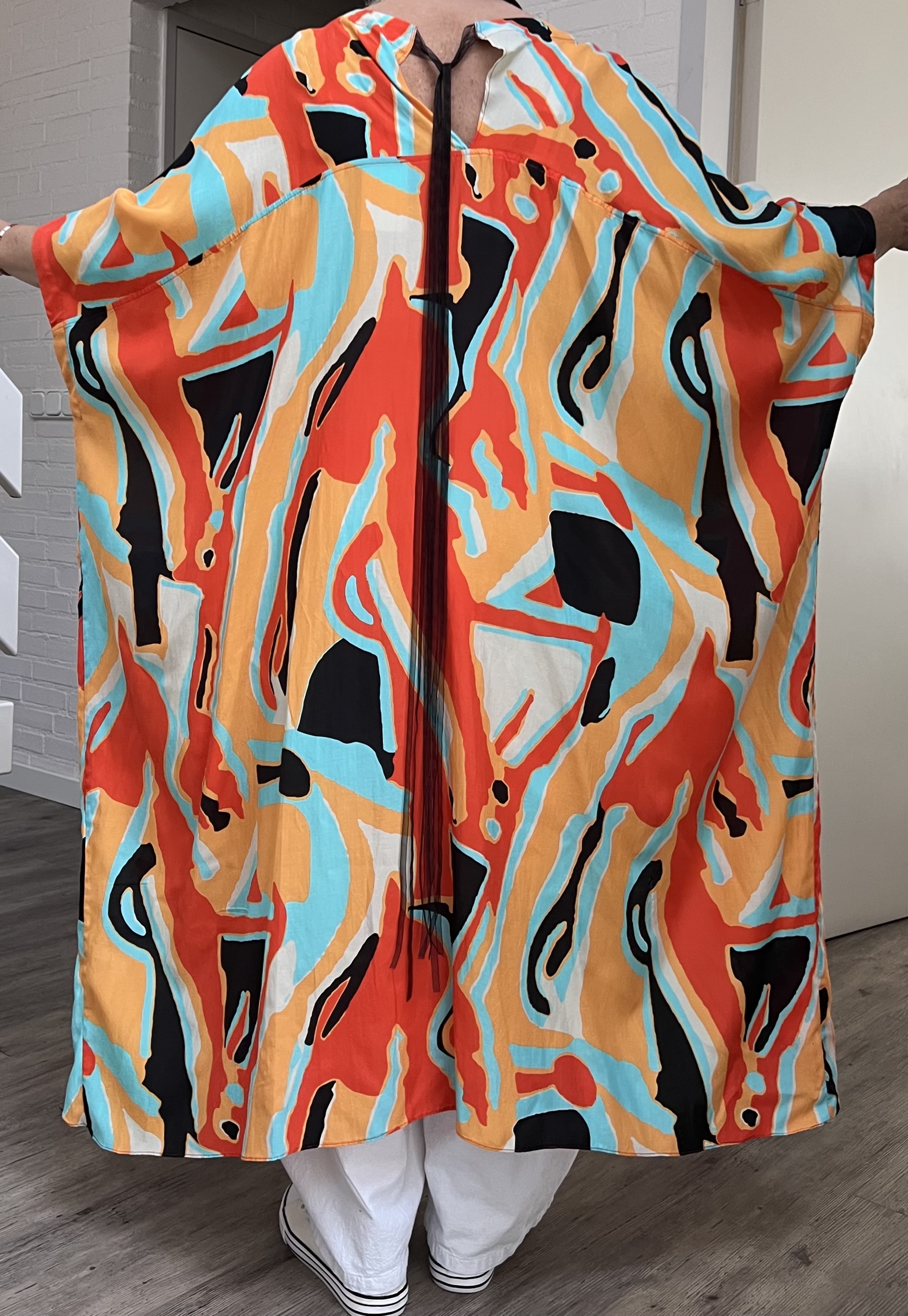 BIZE oversized viscose/katoen tuniek