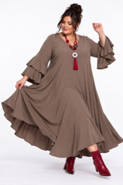 Itala   viscose crepe A-lijn jurk stretch /in meerdere kleuren