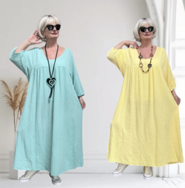 ITALIA MODA oversized katoen mousseline A-lijn jurk /in meerdere kleuren