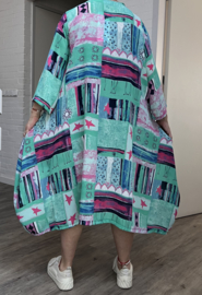 AKH oversized chique viscose A-lijn  hemd/tuniek met zakken /niet doorschijnend