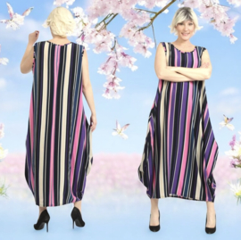 AKH oversized viscose  mix A-lijn  jurk apart/stretch