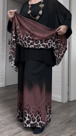 SASHA GRANDE oversized chiffon A-lijn tuniek+ broek/zwart
