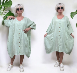 Moonshine linnen A-lijn jurk/hemd/tuniek met knoopsluiting  apart/in meerdere kleuren