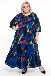 SASHA VIVIEN  chiffon met een vleugje zijde jurk gevoerd