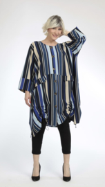AKH oversized viscose A-lijn blazer/vest/tuniek met  zakken apart