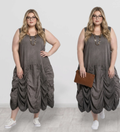 Moonshine de modieuze kleuring katoen A-lijn jurk stretch