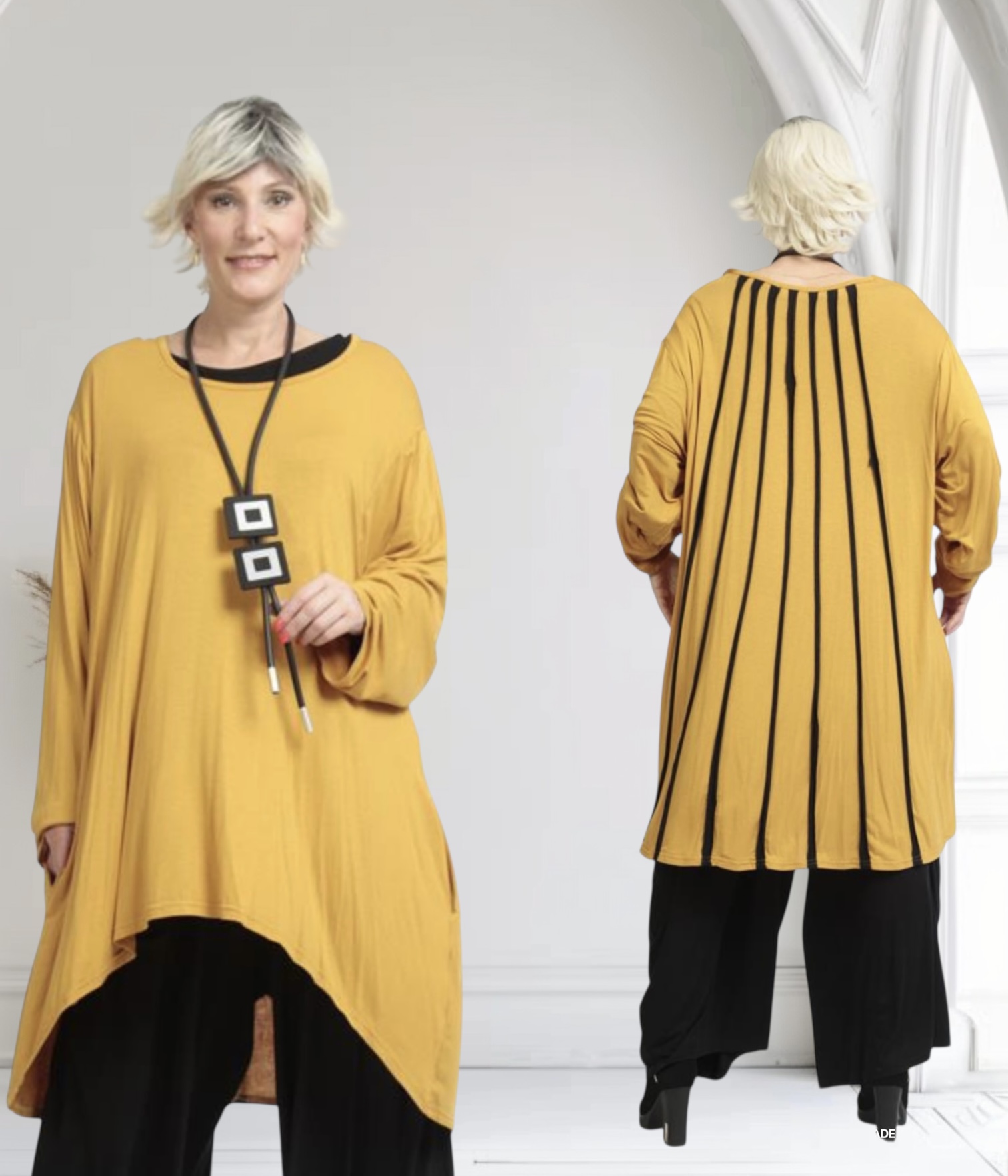 AKH oversized viscose tricot  A-lijn tuniek apart stretch