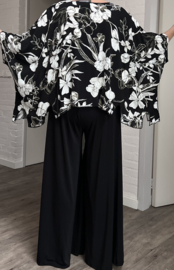 Naveed  oversized viscose jersey top zwart/wit