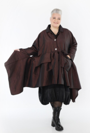 AKH oversized taft tussenjas apart chocoladebruin /gevoerd 