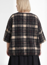Vincenzo Allocca oversized wol mix A-lijn top apart/stretch zwart