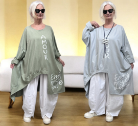 ITALIA MODA oversized katoen A-lijn tuniek stretch/in meerdere kleuren