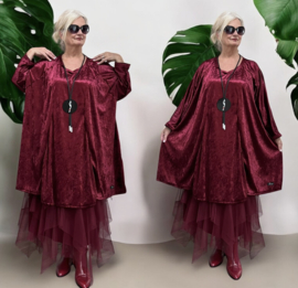 Joke oversized A-lijn velours stretch tuniek/jurk stretch