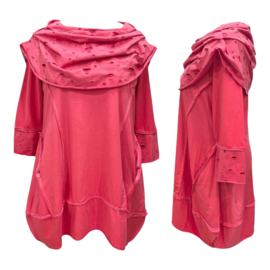 Vincenzo Allocca oversized de modieuze kleuring katoen A-lijn tuniek met aparte kraag stretch