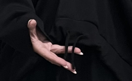 ITALIA  oversized viscose top apart stretch zwart