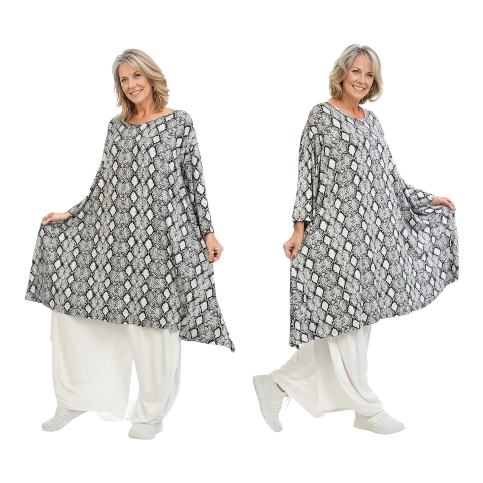 AKH oversized viscose A-lijn tuniek/jurk /apart/stretch