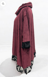 Vincenzo Allocca oversized katoen A-lijn fluwelen tuniek met colsjaal apart stretch