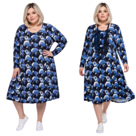ITALIA Moda oversized viscose A-lijn jurk stretch