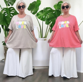 ITALY  oversized  katoen A-lijn top/tuniek stretch /in meerdere kleuren