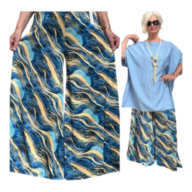 ITALY Mode jersey viscose  wijde broek apart /zeer rekbaar