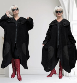 Vincenzo Allocca  fleece jas/vest/blazer stretch zwart