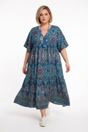 UNIDIVA viscose/zijde  A-lijn zomer jurk apart