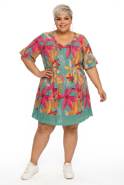 One Summer  katoen A-lijn jurk met kant