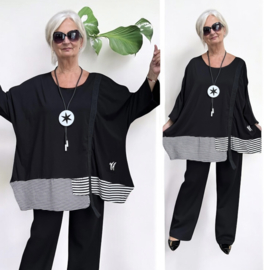 Vincenzo Allocca oversized viscose A-lijn tuniek tuniek zwart/wit