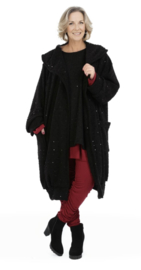 AKH oversized viscose warme bouclé vest/blazer stretch/met fijne glitters