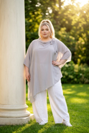 ITALIA MODA oversized viscose mix A-lijn tuniek met strik gevoerd /meerdere kleuren