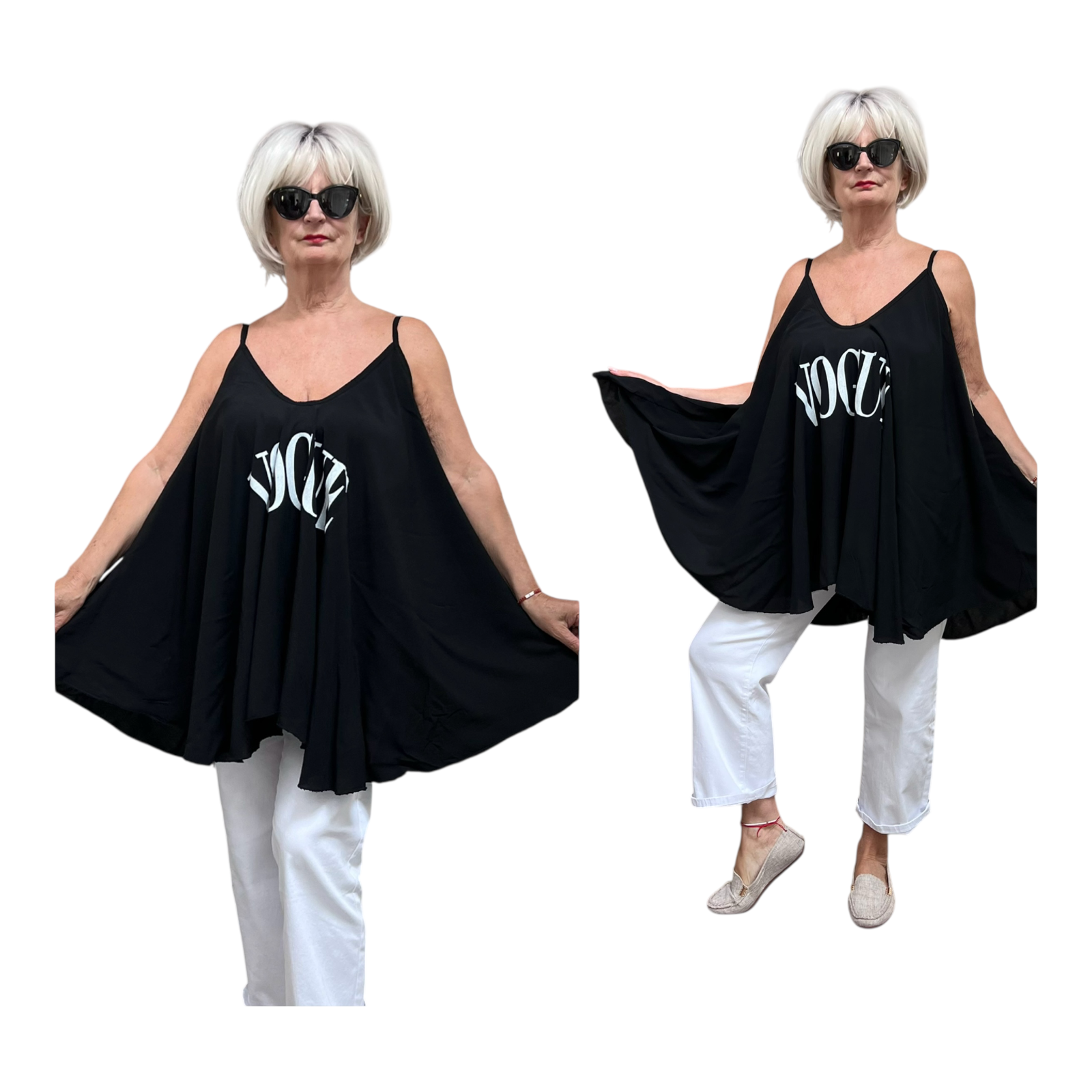 ITALIA oversized viscose A-lijn zomer top