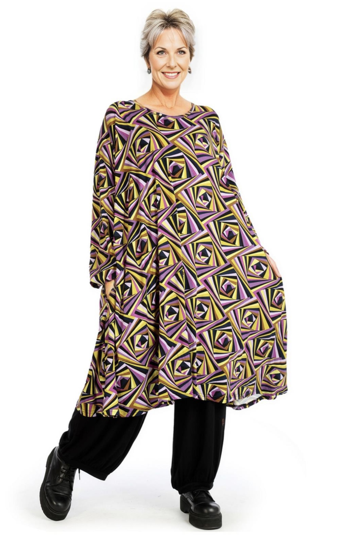 AKH oversized viscose tricot  A-lijn tuniek  apart stretch