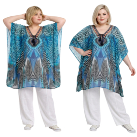 ONE OF A KIND  viscose zomer poncho/tuniek