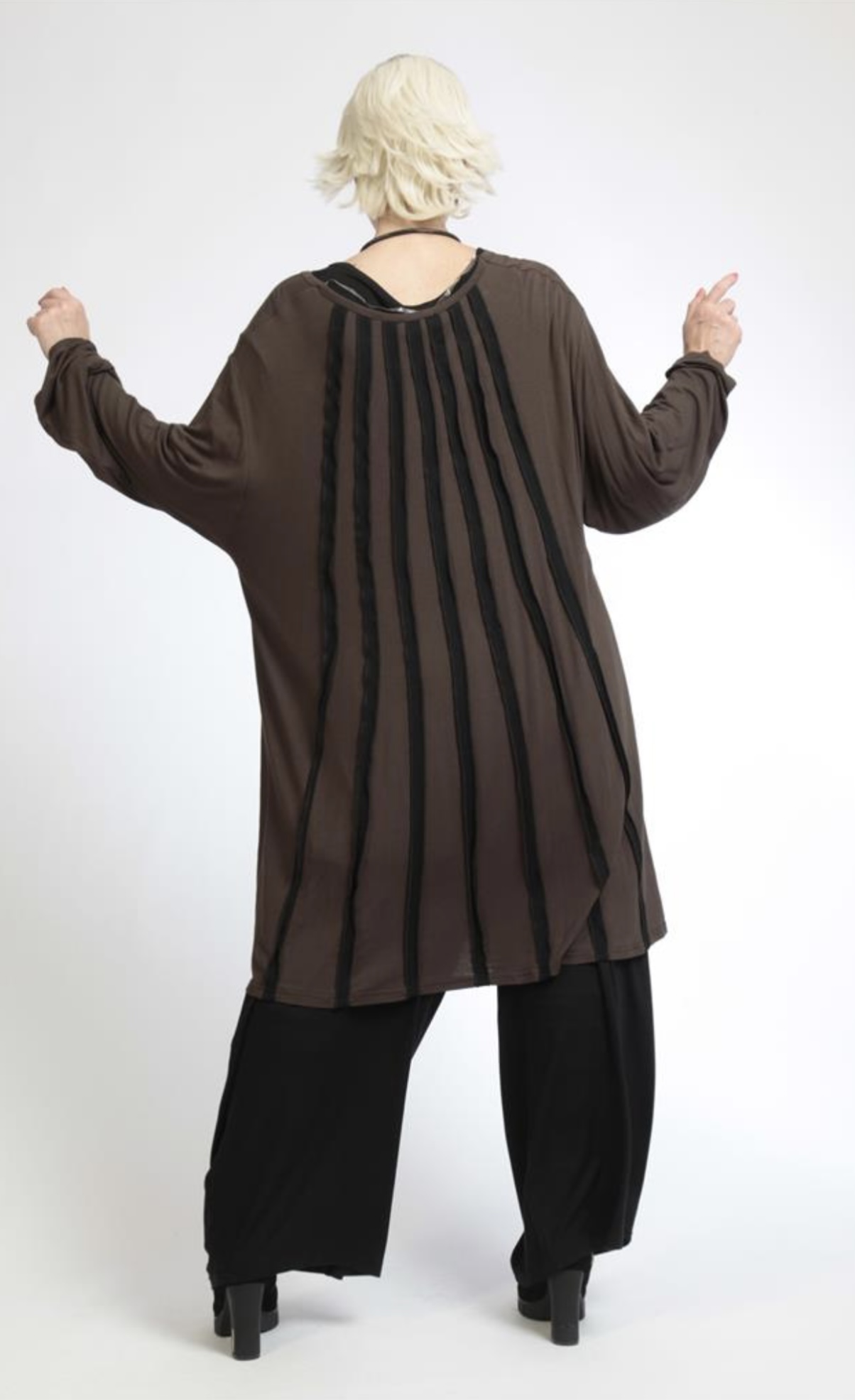 AKH oversized viscose tricot  A-lijn tuniek apart stretch
