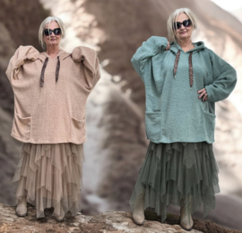 Sissy ITALIA oversized fleece tuniek/ stretch/in meerdere kleuren