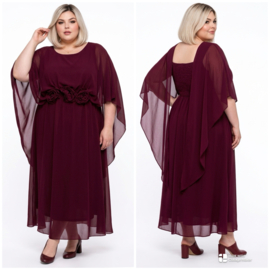 ITALIA MODA oversized chiffon A-lijn met bloemen/ apart