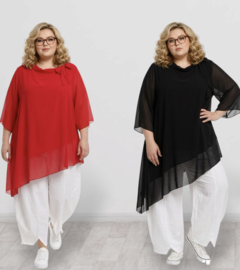 ITALIA MODA oversized viscose mix A-lijn tuniek met strik gevoerd /meerdere kleuren
