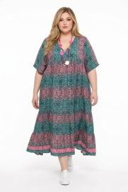 UNIDIVA viscose/zijde  A-lijn zomer jurk apart