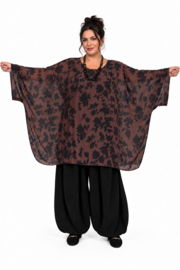 ITALIA MODA oversized chiffon tuniek/ poncho/gevoerd//in meerdere kleuren 