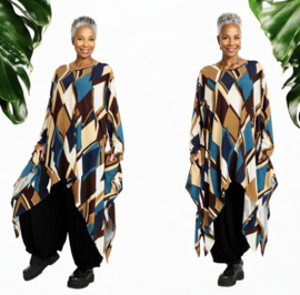 AKH viscose asymmetrisch oversized A-lijn tuniek/top met zakken apart stretch