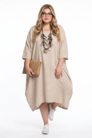 Moonshine katoen A-lijn jurk beige