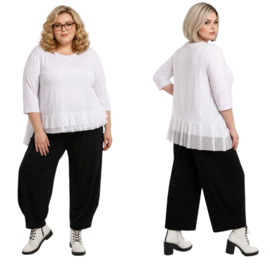 AKH oversized viscose tricot A-lijn tuniek/top wit/apart stretch