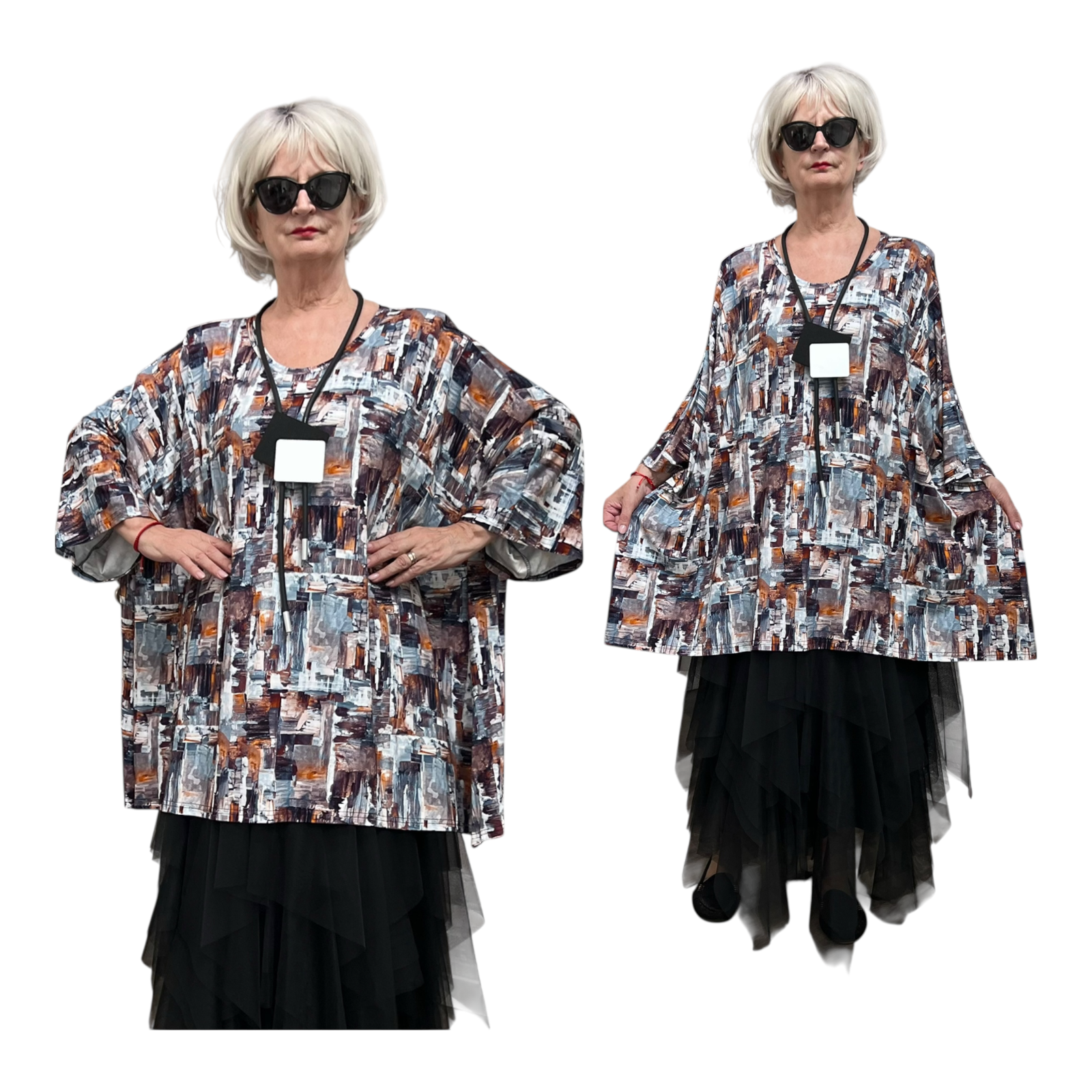 New Jersey oversized viscose A-lijn jurk/tuniek /extra wijd