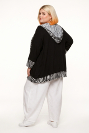 Vincenzo Allocca oversized katoen tricot A-lijn tuniek /apart stretch /zwart/wit