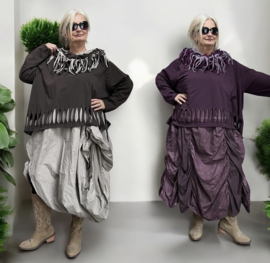Moonshine oversized  katoen tricot top apart stretch  /in meerdere kleuren