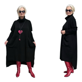 AKH oversized gebreide tuniek/jurk  apart stretch