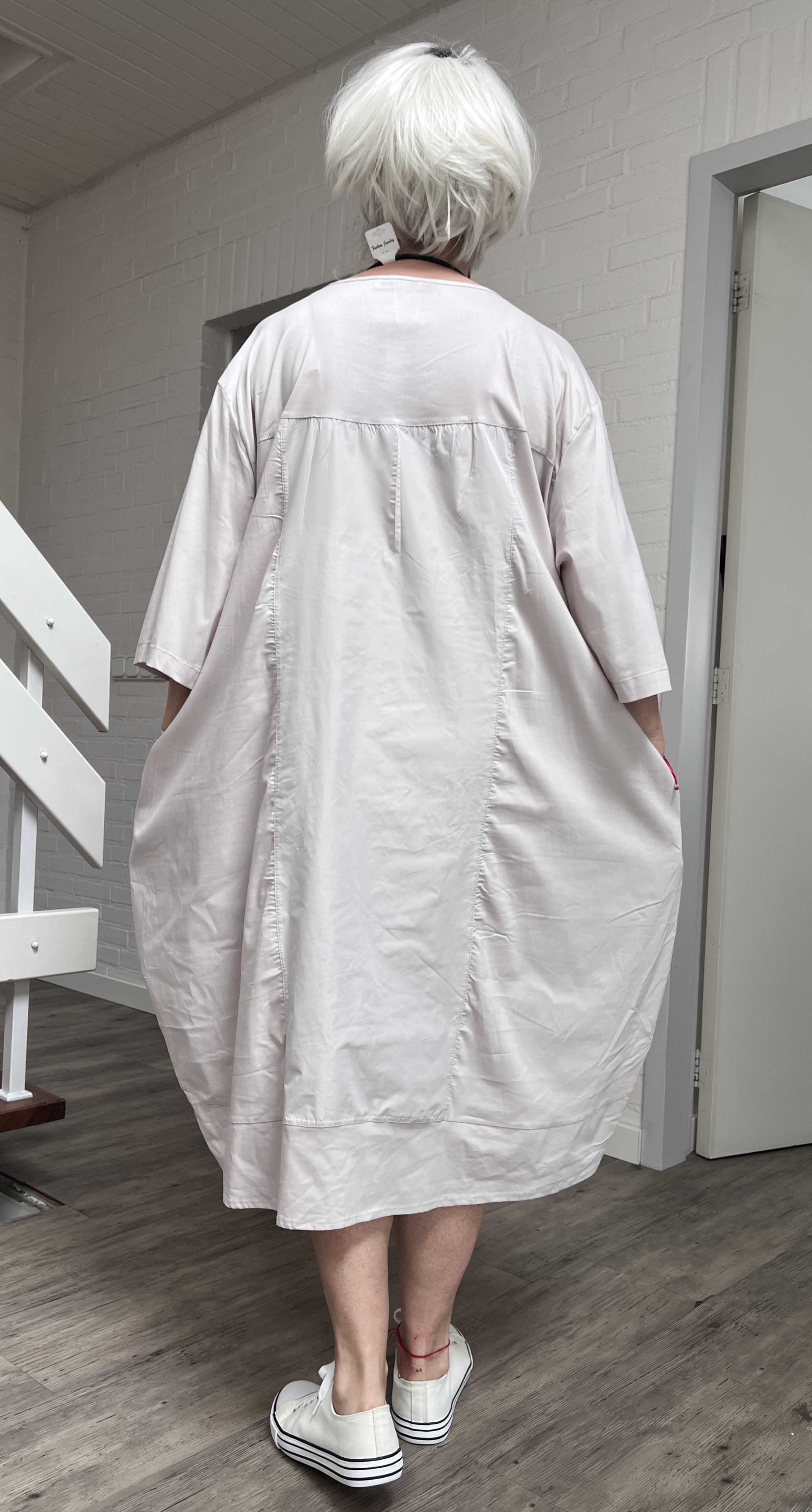 SINNE design.. A- lijn viscose jurk met taft /stretch/in meerdere kleuren