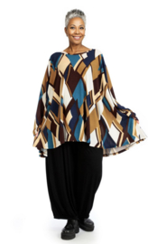 AKH viscose oversized A-lijn tuniek/top met zakken apart stretch