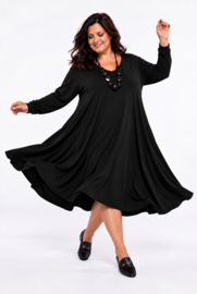 ITALIA   jersey viscose mix  A-lijn jurk stretch  /in meerdere kleuren