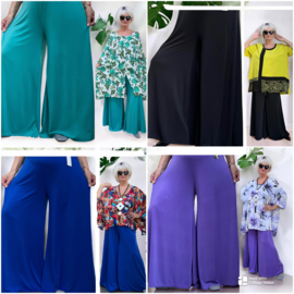 ITALY Mode jersey viscose  wijde broek apart /zeer rekbaar//in meerdere kleuren